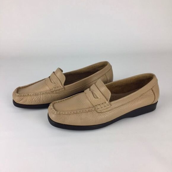 Rockport Tan Camel Pebbled Leather Penny Loafers 7.5 - Picture 3 of 15